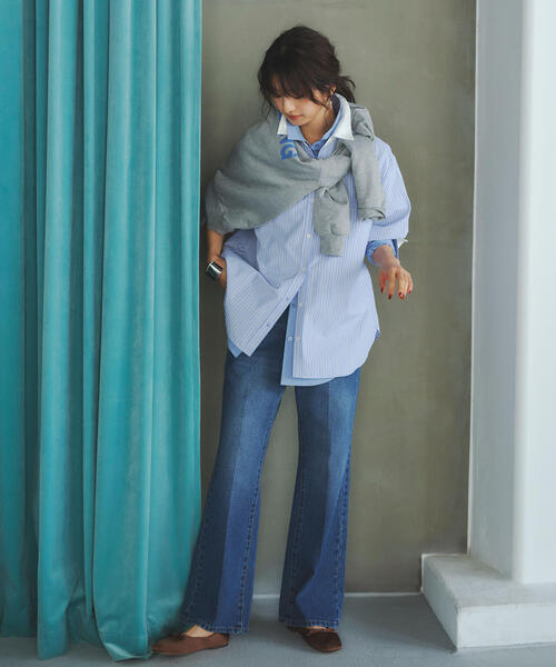 N.(N. Natural Beauty Basic)(エヌエヌナチュラルビューティーベーシック)の「カレッジロゴスウェット(スウェット・レディース・ネイビー/グレー/ブラウン・MEDIUM)」の6枚目の写真