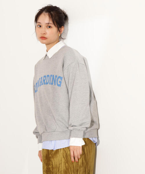 N.(N. Natural Beauty Basic)(エヌエヌナチュラルビューティーベーシック)の「カレッジロゴスウェット(スウェット・レディース・ネイビー/グレー/ブラウン・MEDIUM)」の7枚目の写真