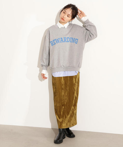 N.(N. Natural Beauty Basic)(エヌエヌナチュラルビューティーベーシック)の「カレッジロゴスウェット(スウェット・レディース・ネイビー/グレー/ブラウン・MEDIUM)」の8枚目の写真