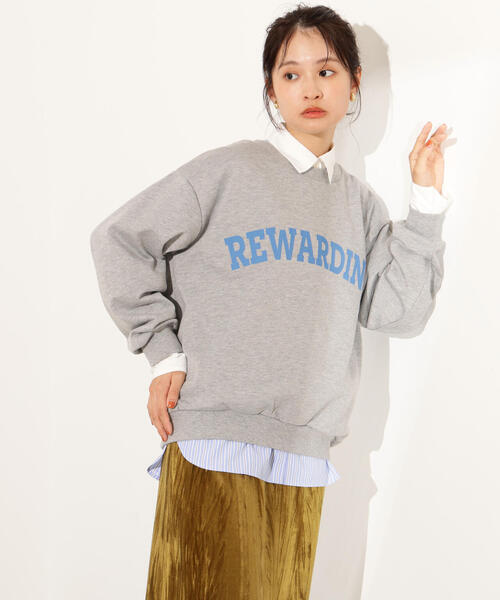 N.(N. Natural Beauty Basic)(エヌエヌナチュラルビューティーベーシック)の「カレッジロゴスウェット(スウェット・レディース・ネイビー/グレー/ブラウン・MEDIUM)」の11枚目の写真