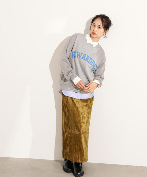 N.(N. Natural Beauty Basic)(エヌエヌナチュラルビューティーベーシック)の「カレッジロゴスウェット(スウェット・レディース・ネイビー/グレー/ブラウン・MEDIUM)」の12枚目の写真