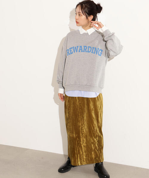 N.(N. Natural Beauty Basic)(エヌエヌナチュラルビューティーベーシック)の「カレッジロゴスウェット(スウェット・レディース・ネイビー/グレー/ブラウン・MEDIUM)」の13枚目の写真