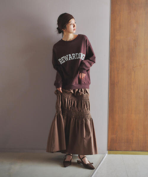 N.(N. Natural Beauty Basic)(エヌエヌナチュラルビューティーベーシック)の「カレッジロゴスウェット(スウェット・レディース・ネイビー/グレー/ブラウン・MEDIUM)」の17枚目の写真