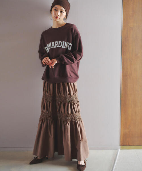 N.(N. Natural Beauty Basic)(エヌエヌナチュラルビューティーベーシック)の「カレッジロゴスウェット(スウェット・レディース・ネイビー/グレー/ブラウン・MEDIUM)」の18枚目の写真