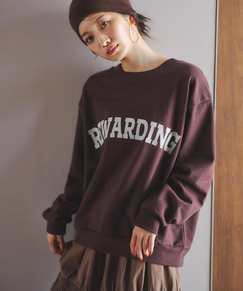 N.(N. Natural Beauty Basic)(エヌエヌナチュラルビューティーベーシック)の「カレッジロゴスウェット(スウェット・レディース・ネイビー/グレー/ブラウン・MEDIUM)」の1枚目の写真