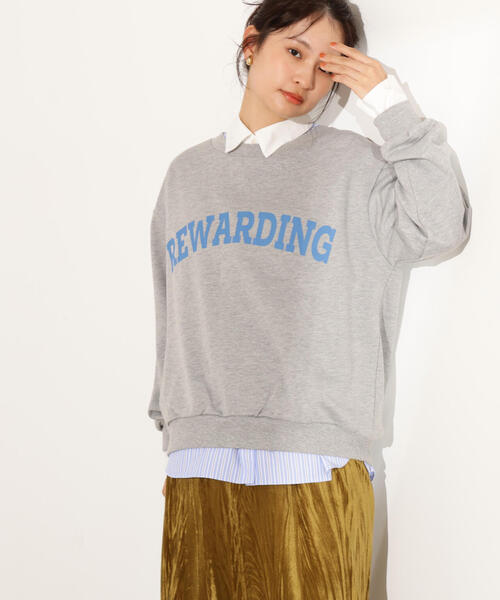 N.(N. Natural Beauty Basic)(エヌエヌナチュラルビューティーベーシック)の「カレッジロゴスウェット(スウェット・レディース・ネイビー/グレー/ブラウン・MEDIUM)」の2枚目の写真