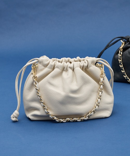 【WEB限定】【AULENTTI/オウレンティ】2WAY巾着チェーンハンドルバッグ