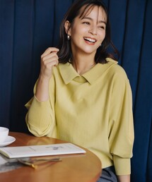 ニット/セーター（イエロー/黄色系・ボートネック）ファッション通販