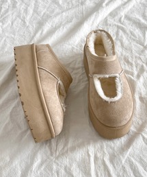 Shoes in Closet | 軽量厚底 もこもこファー メリージェーン ムートン スリッポン 6465(スリッポン)