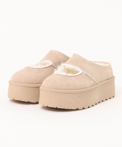 Shoes in Closet（シューズインクローゼット）の「軽量厚底 もこもこファー メリージェーン ムートン スリッポン 6465（スリッポン・レディース・キャメル/ライトベージュ・S/M/L/LL）」の12枚目の写真