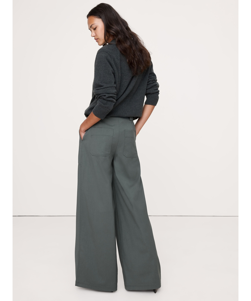 Banana Republic(バナナリパブリック)の「ハイライズ ワイドレッグ イタリアンウール パンツ(その他パンツ・レディース・ブラック/ブルー/ライトグレー・0/8/6/4/2)」の9枚目の写真