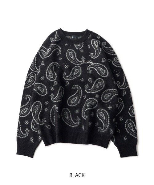 Subciety(サブサエティ)の「Patterned knit(ニット/セーター・メンズ・ブラウン/ブラック/カモフラージュ/ブラック系その他/グレー・X-LARGE/LARGE/MEDIUM)」の6枚目の写真