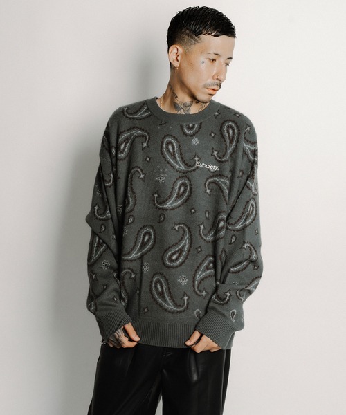 Subciety(サブサエティ)の「Patterned knit(ニット/セーター・メンズ・ブラウン/ブラック/カモフラージュ/ブラック系その他/グレー・X-LARGE/LARGE/MEDIUM)」の19枚目の写真