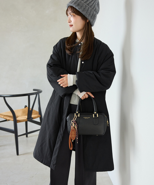 ストール付き/WEB限定/》中綿ストール付きノーカラーコート