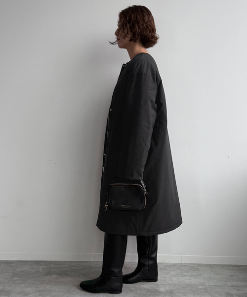 SLOBE IENA（スローブイエナ）の「《ストール付き/WEB限定》中綿ストール付きノーカラーコート（その他アウター・レディース・ブラック/ブラウン・38/36）」の21枚目の写真