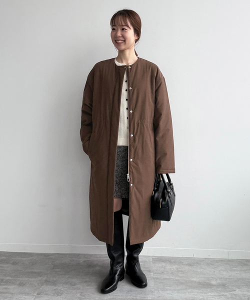 ストール付き/WEB限定》中綿ストール付きノーカラーコート（その他