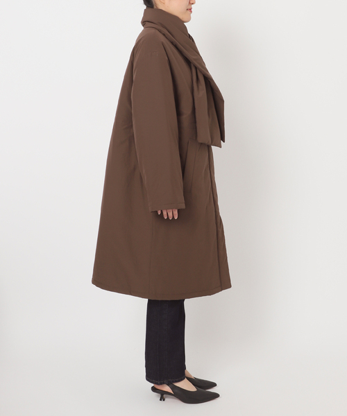 セール】《ストール付き/WEB限定》中綿ストール付きノーカラーコート セール】《ストール付き/WEB限定》中綿ストール付きノーカラーコート