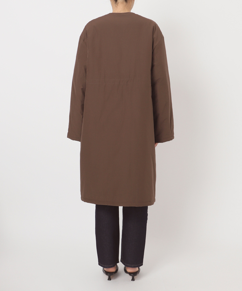 スローブイエナ＜ストール付き/WEB限定＞中綿ストール付きノーカラーコート　S SLOBE IENA｜《ストール付き/WEB限定》中綿ストール付きノーカラー