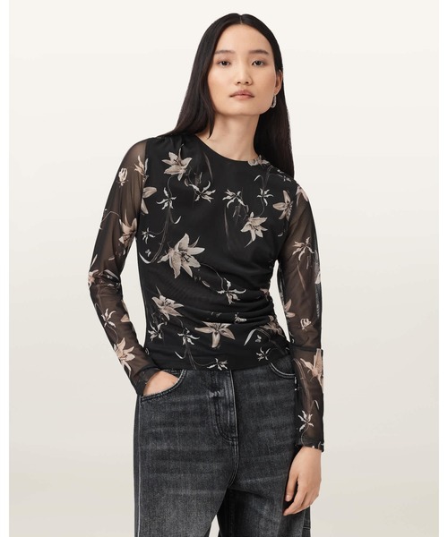 ALLSAINTS(オールセインツ)の「CAIA FLORAL MESH TOP | CAIA フローラル メッシュ トップ(その他トップス・レディース・ブラウン系その他・4/6/8/10)」の1枚目の写真