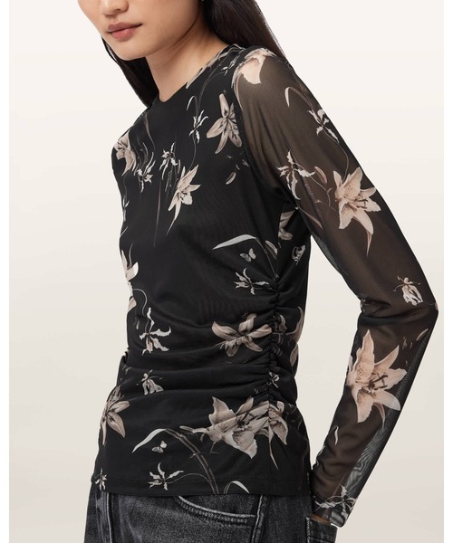 ALLSAINTS(オールセインツ)の「CAIA FLORAL MESH TOP | CAIA フローラル メッシュ トップ(その他トップス・レディース・ブラウン系その他・4/6/8/10)」の2枚目の写真