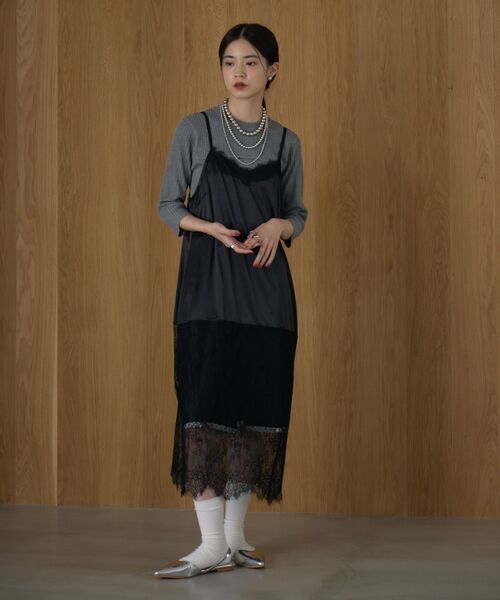 kivi（キヴィ）の「レース切り替えサテンOP（ワンピース・レディース・ブラウン/ブラック・FREE）」の3枚目の写真