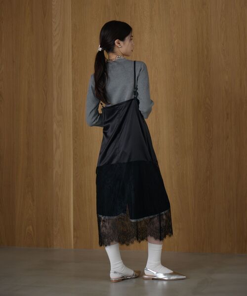 kivi（キヴィ）の「レース切り替えサテンOP（ワンピース・レディース・ブラウン/ブラック・FREE）」の5枚目の写真