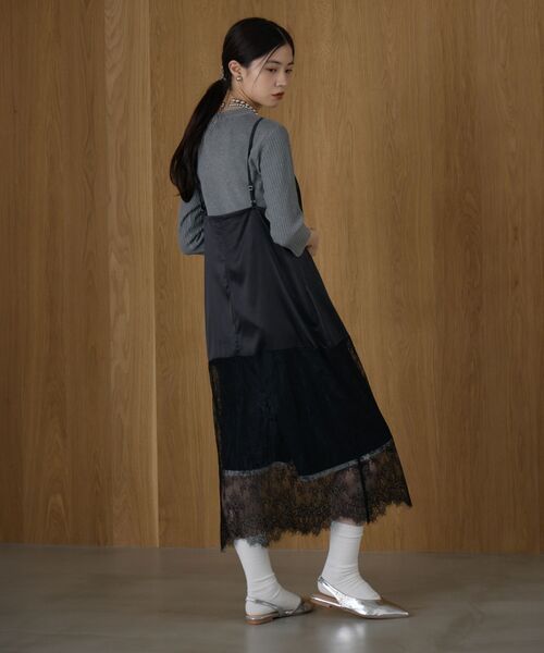 kivi（キヴィ）の「レース切り替えサテンOP（ワンピース・レディース・ブラウン/ブラック・FREE）」の7枚目の写真