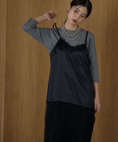 kivi（キヴィ）の「レース切り替えサテンOP（ワンピース・レディース・ブラウン/ブラック・FREE）」の8枚目の写真