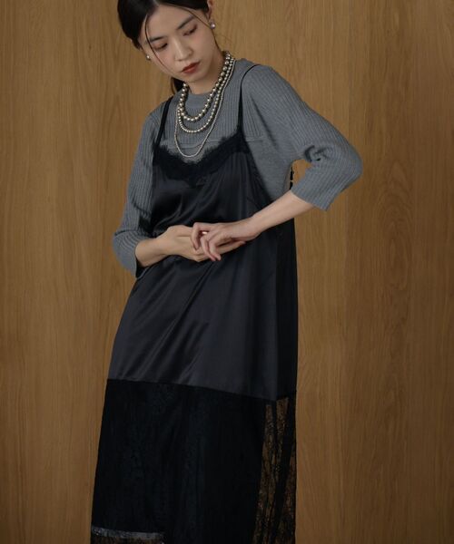 kivi（キヴィ）の「レース切り替えサテンOP（ワンピース・レディース・ブラウン/ブラック・FREE）」の9枚目の写真