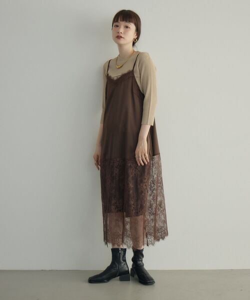 kivi（キヴィ）の「レース切り替えサテンOP（ワンピース・レディース・ブラウン/ブラック・FREE）」の19枚目の写真