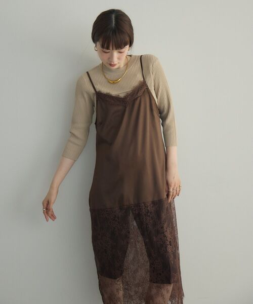 kivi（キヴィ）の「レース切り替えサテンOP（ワンピース・レディース・ブラウン/ブラック・FREE）」の22枚目の写真