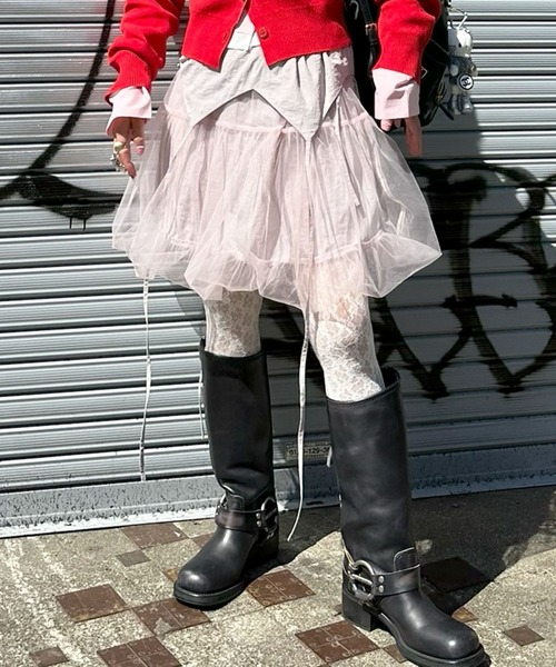 Alley Tokyo(アリートーキョー)の「マルチウェイ過ぎるチュールコルセットワンピ(ワンピース・レディース・オフホワイト/ブルー/イエロー/ピンク・FREE)」の4枚目の写真