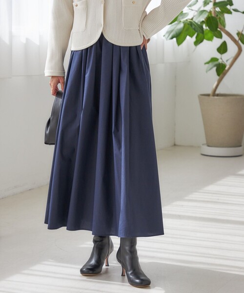 〈手洗い可能〉タイプライター チンツ タック ギャザー スカート