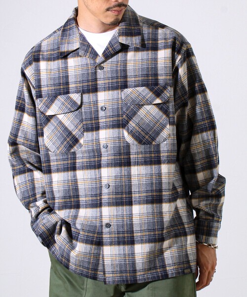 PENDLETON(ペンドルトン)の「【PENDLETON】Open Collar Shirt オープンカラーシャツ(シャツ/ブラウス・メンズ・カーキ/ブルー系その他/ブラウン系その他/ホワイト系その他2・L/M)」の2枚目の写真