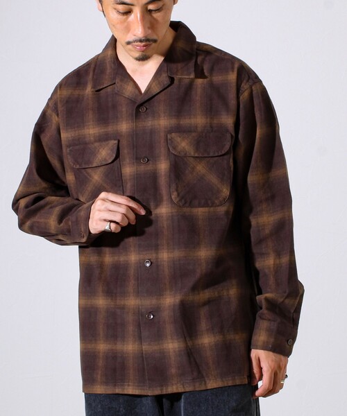 PENDLETON】Open Collar Shirt オープンカラーシャツ（シャツ/ブラウス