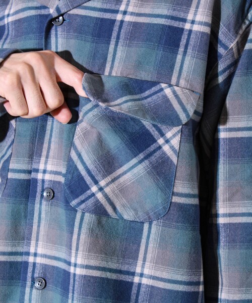 PENDLETON ペンドルトン　オープンカラーシャツ　Mサイズ ブルー PENDLETON（ペンドルトン） シャツ 「PENDLETON」オープンカラーシャツ