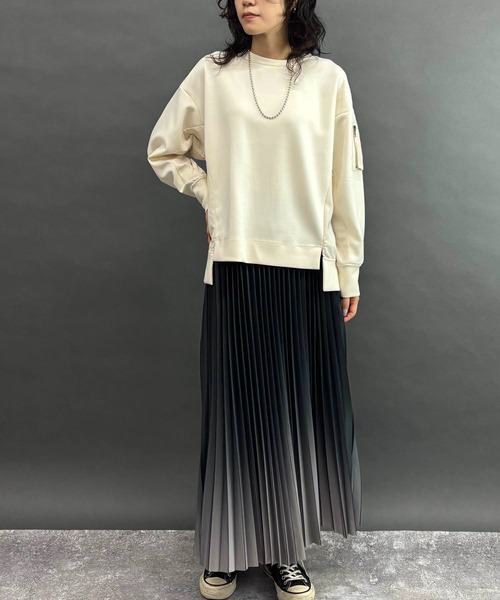 On グラデーション プリーツ スカート Size:S 全豪ver. グラデーションプリーツスカート（スカート）｜NICOLE white