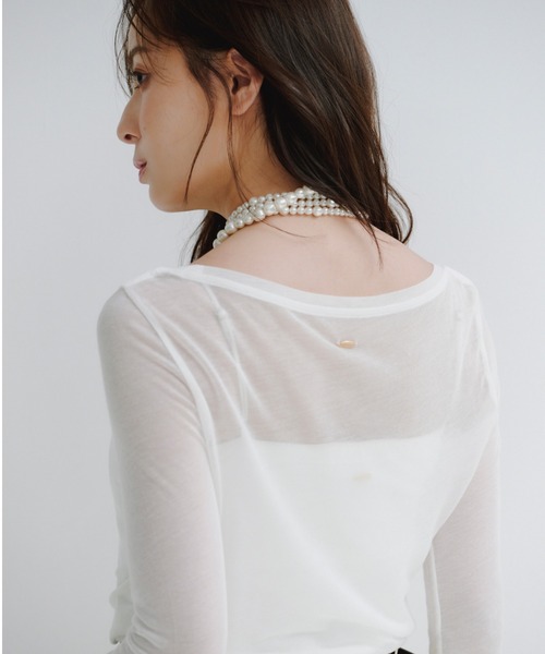 シアーロングスリーブT シャツ（Tシャツ/カットソー）｜anuans（ア