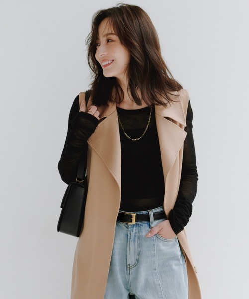 シアーロングスリーブT シャツ（Tシャツ/カットソー）｜anuans（ア