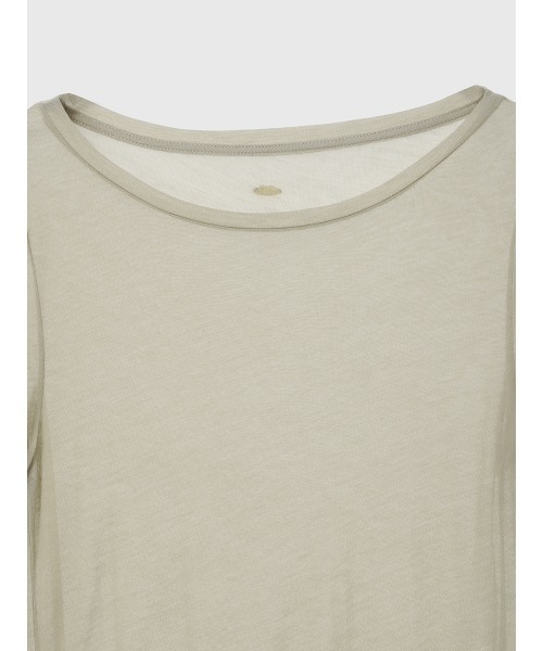 anuans シアーロングスリーブTシャツ　ベージュ アニュアンス anuans シアーロングスリーブプルオーバー （BEIGE