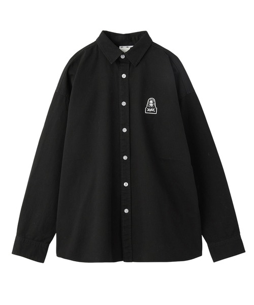 X-girl（エックスガール）の「TONAL FACE L/S SHIRT（シャツ/ブラウス・レディース・ブラック/ブラウン/ライトパープル・S/M）」の2枚目の写真