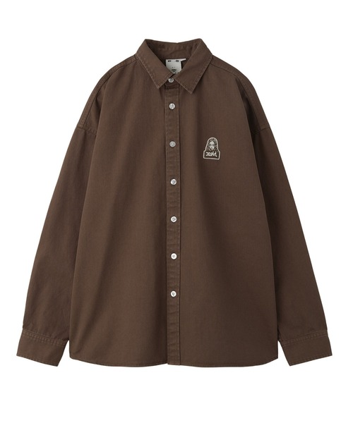 X-girl（エックスガール）の「TONAL FACE L/S SHIRT（シャツ/ブラウス・レディース・ブラック/ブラウン/ライトパープル・S/M）」の16枚目の写真