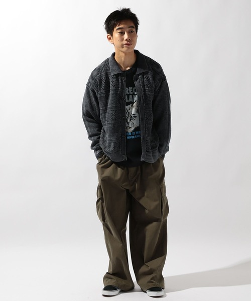 niko and...（ニコアンド）の「クロシェ切り替えニットカーディガン（カーディガン/ボレロ・メンズ・ブラウン/ブラック/アイボリー・MEDIUM/LARGE）」の9枚目の写真