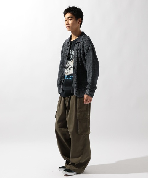 niko and...（ニコアンド）の「クロシェ切り替えニットカーディガン（カーディガン/ボレロ・メンズ・ブラウン/ブラック/アイボリー・MEDIUM/LARGE）」の10枚目の写真