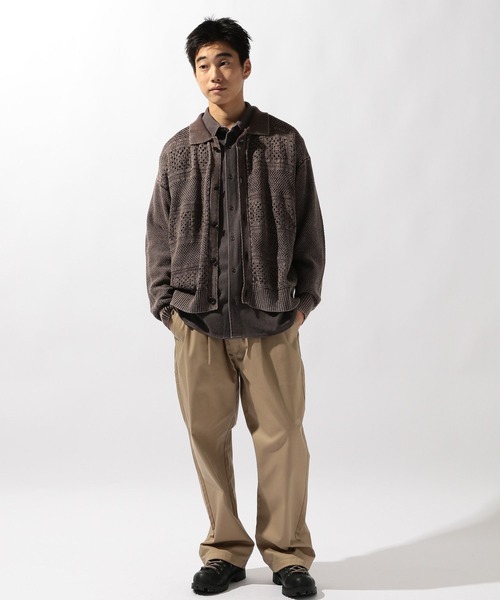 niko and...（ニコアンド）の「クロシェ切り替えニットカーディガン（カーディガン/ボレロ・メンズ・ブラウン/ブラック/アイボリー・MEDIUM/LARGE）」の12枚目の写真