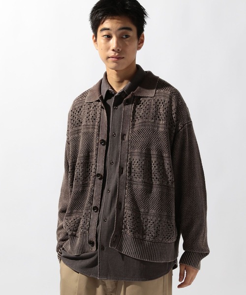 niko and...（ニコアンド）の「クロシェ切り替えニットカーディガン（カーディガン/ボレロ・メンズ・ブラウン/ブラック/アイボリー・MEDIUM/LARGE）」の14枚目の写真