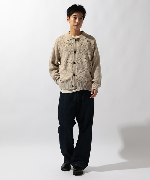 niko and...（ニコアンド）の「クロシェ切り替えニットカーディガン（カーディガン/ボレロ・メンズ・ブラウン/ブラック/アイボリー・MEDIUM/LARGE）」の16枚目の写真