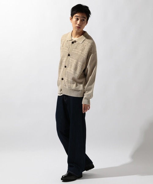 niko and...（ニコアンド）の「クロシェ切り替えニットカーディガン（カーディガン/ボレロ・メンズ・ブラウン/ブラック/アイボリー・MEDIUM/LARGE）」の17枚目の写真