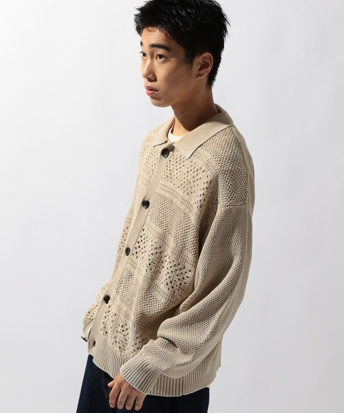 niko and...（ニコアンド）の「クロシェ切り替えニットカーディガン（カーディガン/ボレロ・メンズ・ブラウン/ブラック/アイボリー・MEDIUM/LARGE）」の19枚目の写真