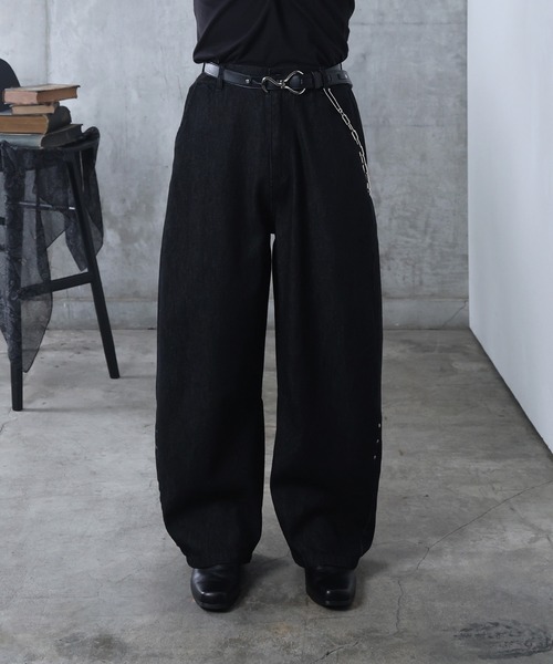 Confirm（コンファーム）の「AW リジット / ワンウォッシュ バレルレッグ リベットデニムパンツ ユニセックス 【Confirm】（デニムパンツ・メンズ・グレー/ブラック/インディゴブルー・M/L）」の4枚目の写真